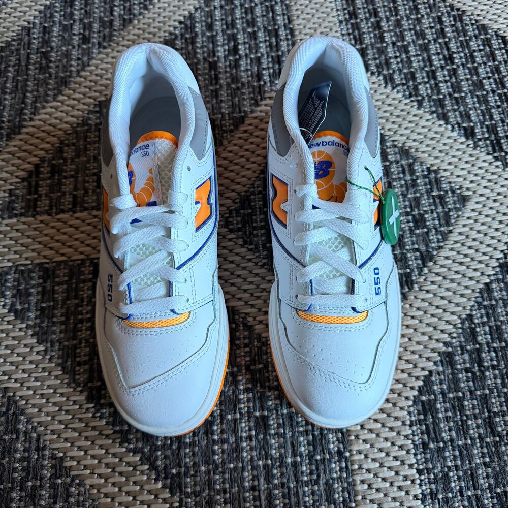 New Balance 550 Sneaker Lakers Pack White/Orange Womens Size 7.5 - Picture 3 of 9